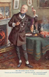 Mr. Micawber macht Punsch, Szene aus Charles Dickens Roman David Copperfield